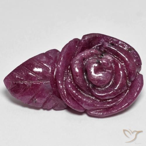 Rubí-Zoisita Multicolor natural de 43.93 ct, Corte Flor, Opaco