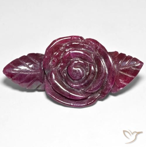 73.22ct Natural Rojo vino Rubí-Zoisita, Corte Flor, Opaco