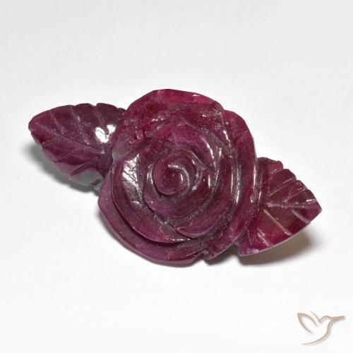 Rubí-Zoisita Rojo vino natural de 73.22 ct, Corte Flor, Opaco