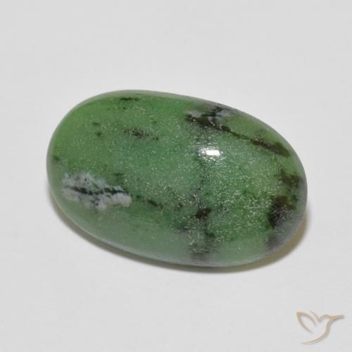 Rubí-Zoisita Verde oscuro natural de 6.23 ct, Ovalada, Opaco