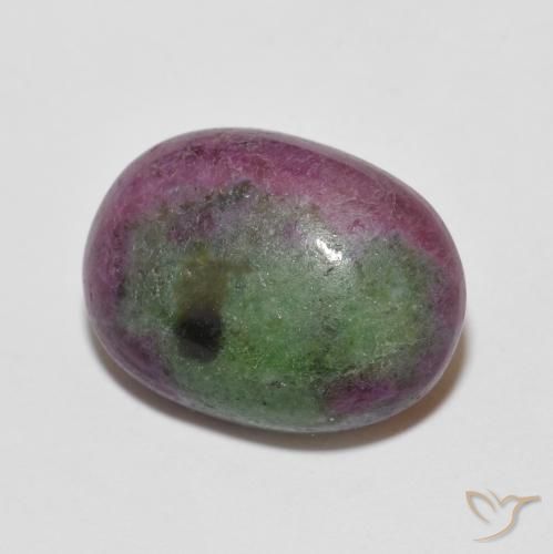 Rubí-Zoisita Multicolor natural de 8.89 ct, Ovalada, Opaco
