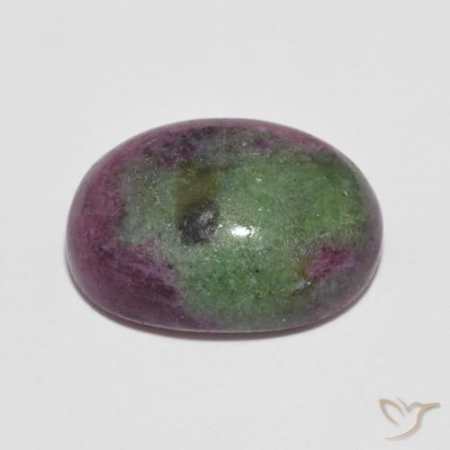 Rubí-Zoisita Multicolor natural de 8.89 ct, Ovalada, Opaco