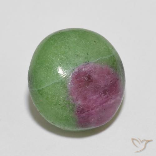 Rubí-Zoisita Multicolor natural de 6.36 ct, Redondo, Opaco