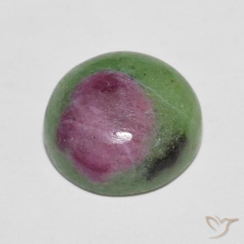 Rubí-Zoisita Multicolor natural de 6.36 ct, Redondo, Opaco