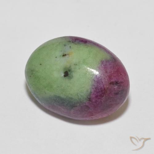 Rubí-Zoisita Multicolor natural de 7.21 ct, Ovalada, Opaco