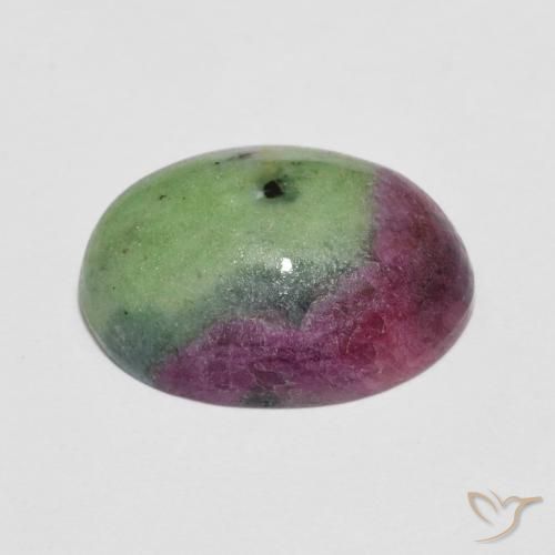Rubí-Zoisita Multicolor natural de 7.21 ct, Ovalada, Opaco