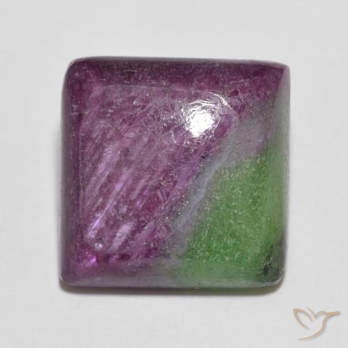 7.66ct Natural Multicolor Rubí-Zoisita, Cuadrado, Opaco