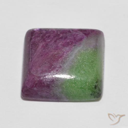 Rubí-Zoisita Multicolor natural de 7.66 ct, Cuadrado, Opaco