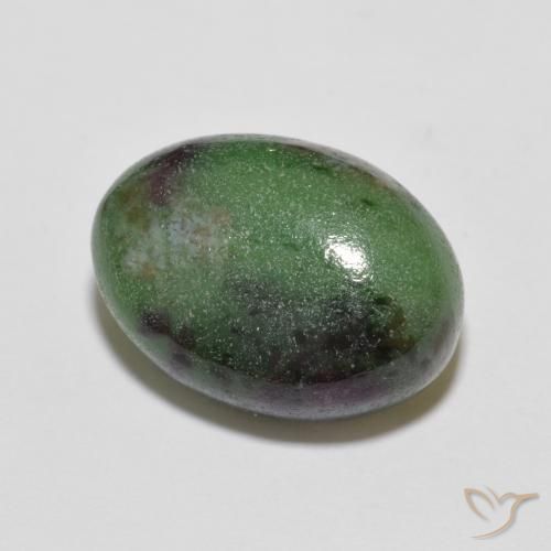 Rubí-Zoisita Multicolor natural de 7.43 ct, Ovalada, Opaco