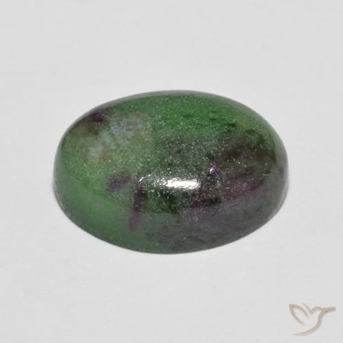 Rubí-Zoisita Multicolor natural de 7.43 ct, Ovalada, Opaco