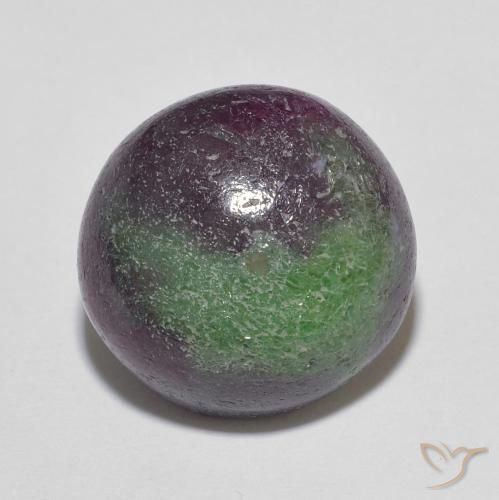 8.90ct Natural Multicolor Rubí-Zoisita, Redondo, Opaco