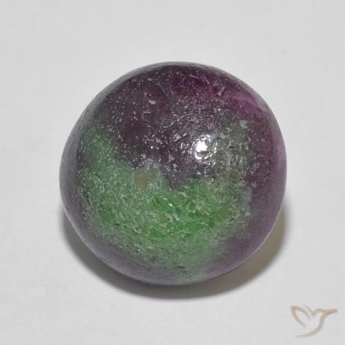 Rubí-Zoisita Multicolor natural de 8.90 ct, Redondo, Opaco