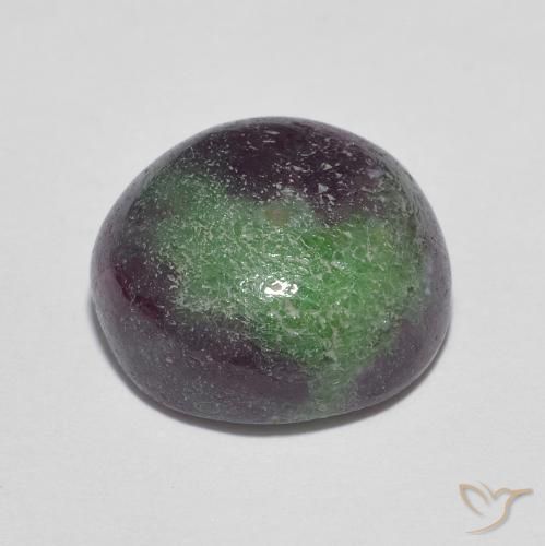 Rubí-Zoisita Multicolor natural de 8.90 ct, Redondo, Opaco
