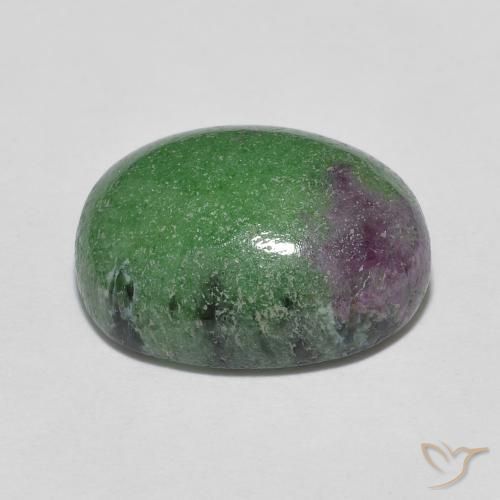 Rubí-Zoisita Multicolor natural de 7.84 ct, Ovalada, Opaco