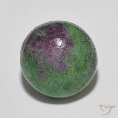 Rubí zoisita multicolor natural de 5,39 ct, corte redondo, opaco