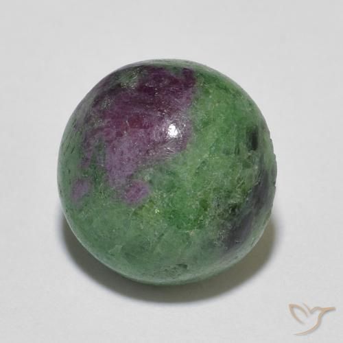Rubí zoisita multicolor natural de 5,39 ct, corte redondo, opaco