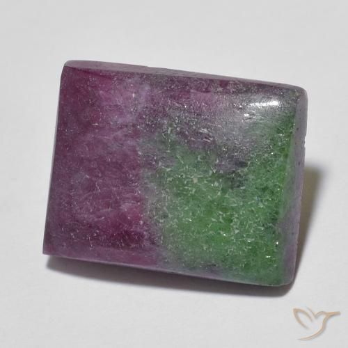 8.98ct Natural Multicolor Rubí-Zoisita, Corte Baguette, Opaco