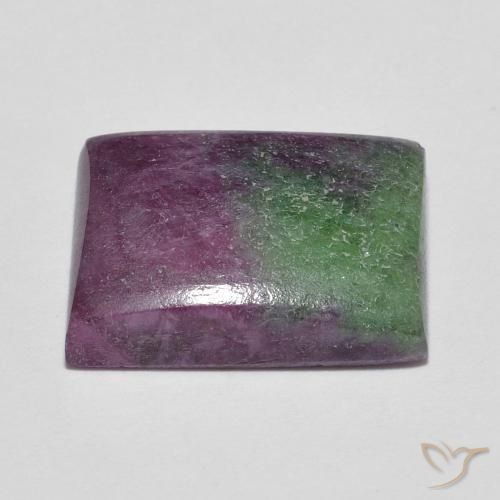 Rubí-Zoisita Multicolor natural de 8.98 ct, Corte Baguette, Opaco
