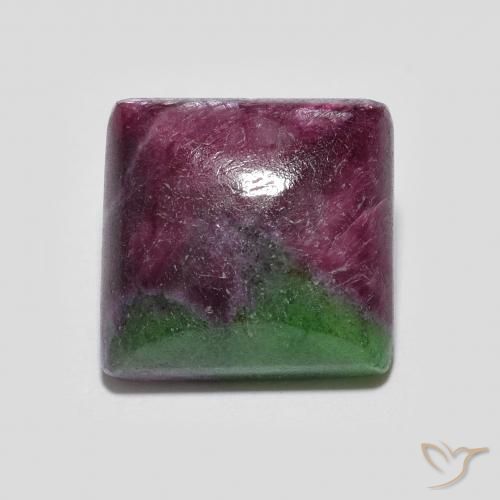 Rubí-Zoisita Multicolor natural de 7.55 ct, Cuadrado, Opaco