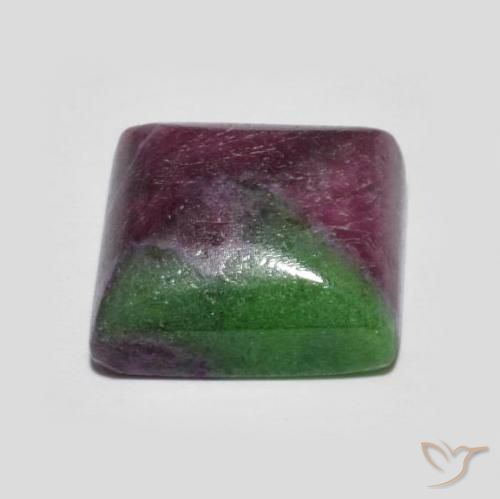 Rubí-Zoisita Multicolor natural de 7.55 ct, Cuadrado, Opaco