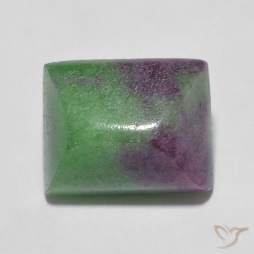 6.89ct Natural Multicolor Rubí-Zoisita, Corte Baguette, Opaco