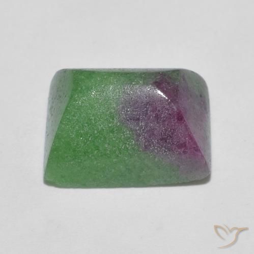 Rubí-Zoisita Multicolor natural de 6.89 ct, Corte Baguette, Opaco