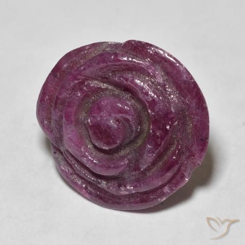 Rubí-Zoisita Rosado magenta oscuro natural de 16.50 ct, Corte Flor, Opaco