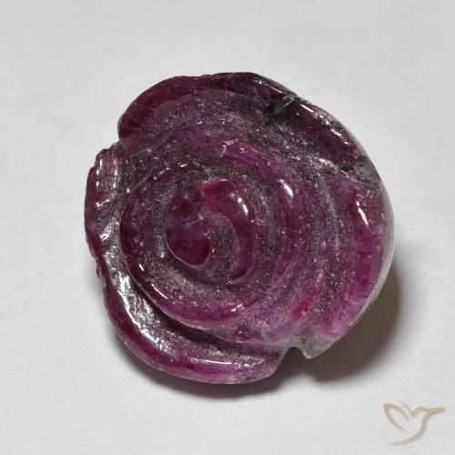 Rubí-Zoisita Rosado magenta oscuro natural de 23.09 ct, Corte Flor, Opaco