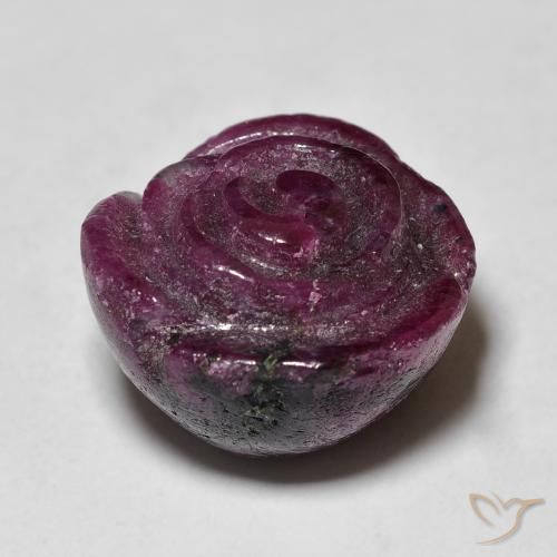 Rubí-Zoisita Rosado magenta oscuro natural de 23.09 ct, Corte Flor, Opaco