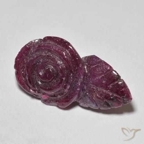 15.93ct Natural Rosado magenta oscuro Rubí-Zoisita, Corte Flor, Opaco