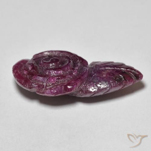 Rubí-Zoisita Rosado magenta oscuro natural de 15.93 ct, Corte Flor, Opaco