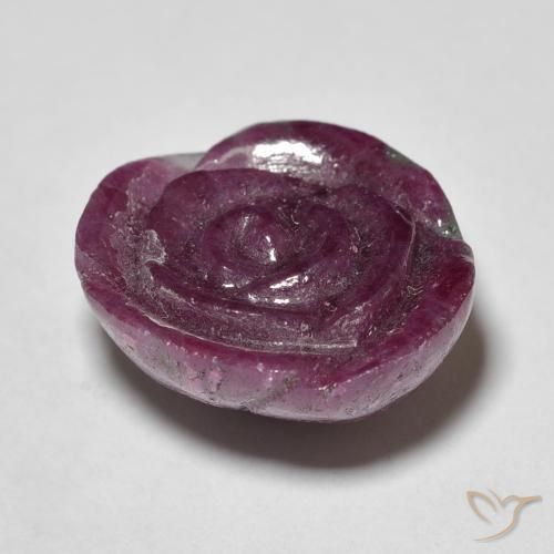 Rubí-Zoisita Púrpura oscuro natural de 18.16 ct, Corte Flor, Opaco