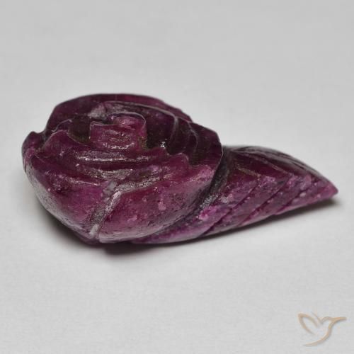 Rubí-Zoisita Rojo frambuesa natural de 24.39 ct, Corte Flor, Opaco