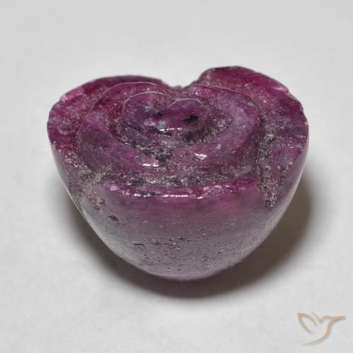 Rubí-Zoisita Púrpura oscuro natural de 19.58 ct, Corte Flor, Opaco