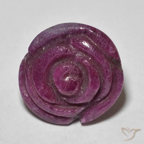 17.52ct Natural Púrpura sangría Rubí-Zoisita, Corte Flor, Opaco