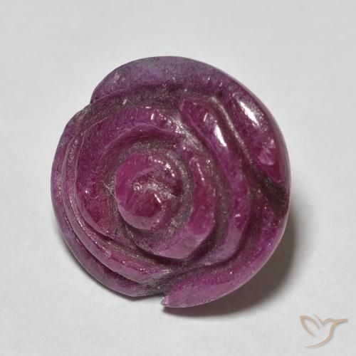 Rubí-Zoisita Púrpura sangría natural de 17.52 ct, Corte Flor, Opaco