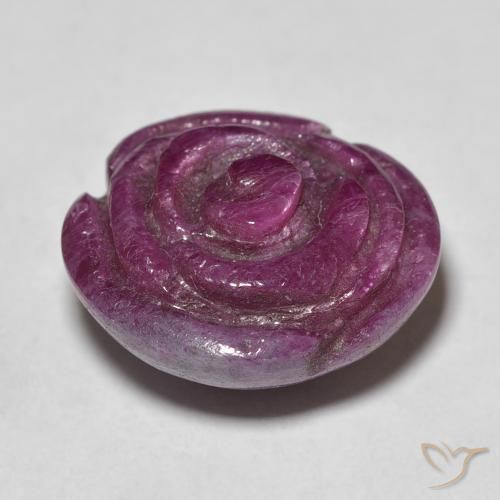 Rubí-Zoisita Púrpura sangría natural de 17.52 ct, Corte Flor, Opaco