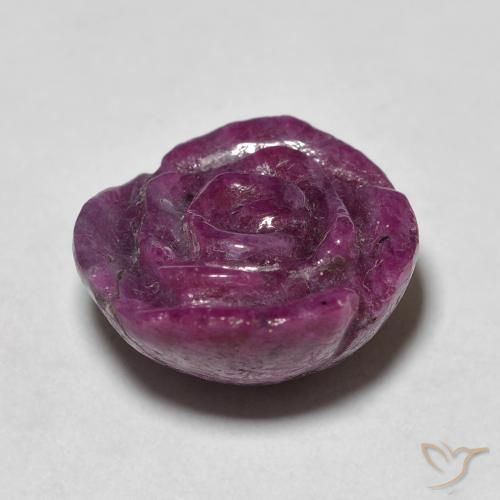 Rubí-Zoisita Púrpura oscuro natural de 14.69 ct, Corte Flor, Opaco