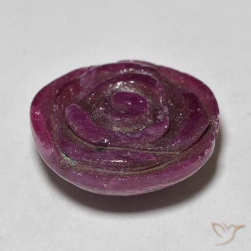 Rubí-Zoisita Medium Dark-Purple natural de 17.44 ct, Corte Flor, Opaco