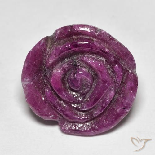 15.77ct Natural Medium Dark-Purple Rubí-Zoisita, Corte Flor, Opaco