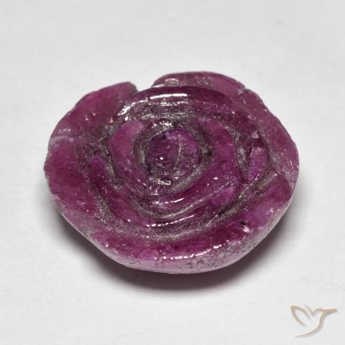 Rubí-Zoisita Medium Dark-Purple natural de 15.77 ct, Corte Flor, Opaco