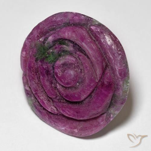 Rubí-Zoisita Rojo vino natural de 28.73 ct, Corte Flor, Opaco