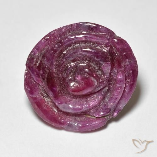 15.60ct Natural Medium Dark-Purple Rubí-Zoisita, Corte Flor, Opaco