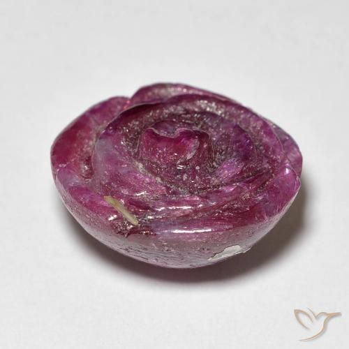 Rubí-Zoisita Medium Dark-Purple natural de 15.60 ct, Corte Flor, Opaco