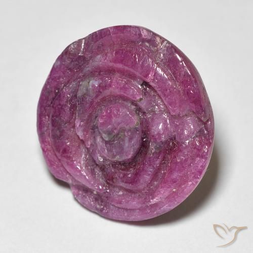 Rubí-Zoisita Púrpura rojizo natural de 16.66 ct, Corte Flor, Opaco