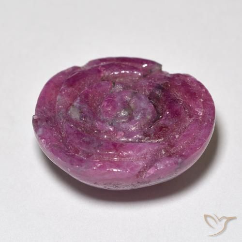 Rubí-Zoisita Púrpura rojizo natural de 16.66 ct, Corte Flor, Opaco