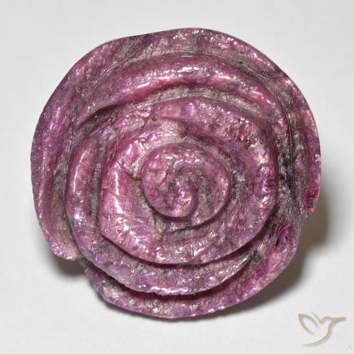 Rubí-Zoisita Medium Dark-Purple natural de 35.76 ct, Corte Flor, Opaco