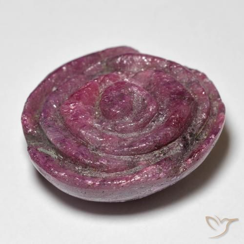 Rubí-Zoisita Medium Dark-Purple natural de 35.76 ct, Corte Flor, Opaco