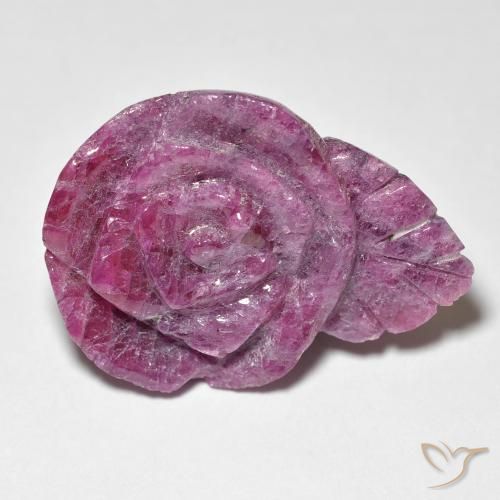 32.56ct Natural Medium Dark-Purple Rubí-Zoisita, Corte Flor, Opaco