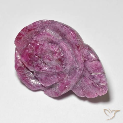 Rubí-Zoisita Medium Dark-Purple natural de 32.56 ct, Corte Flor, Opaco